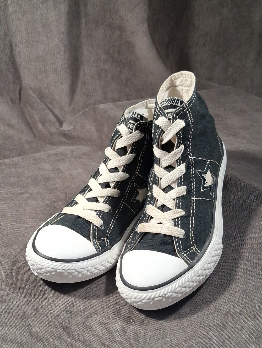 Converse One Star High Top Black and White Canvas Lace Up Sneakers VG- US 13